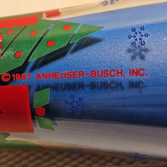 1987 Bud Light Spuds MacKenzie Holiday Pilsner Beer Glass With Festive Design - Picture 4 of 6